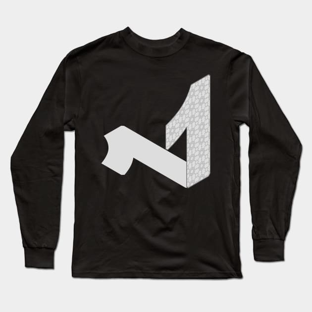 Isometric Number, Number One Long Sleeve T-Shirt by PoshGeometry